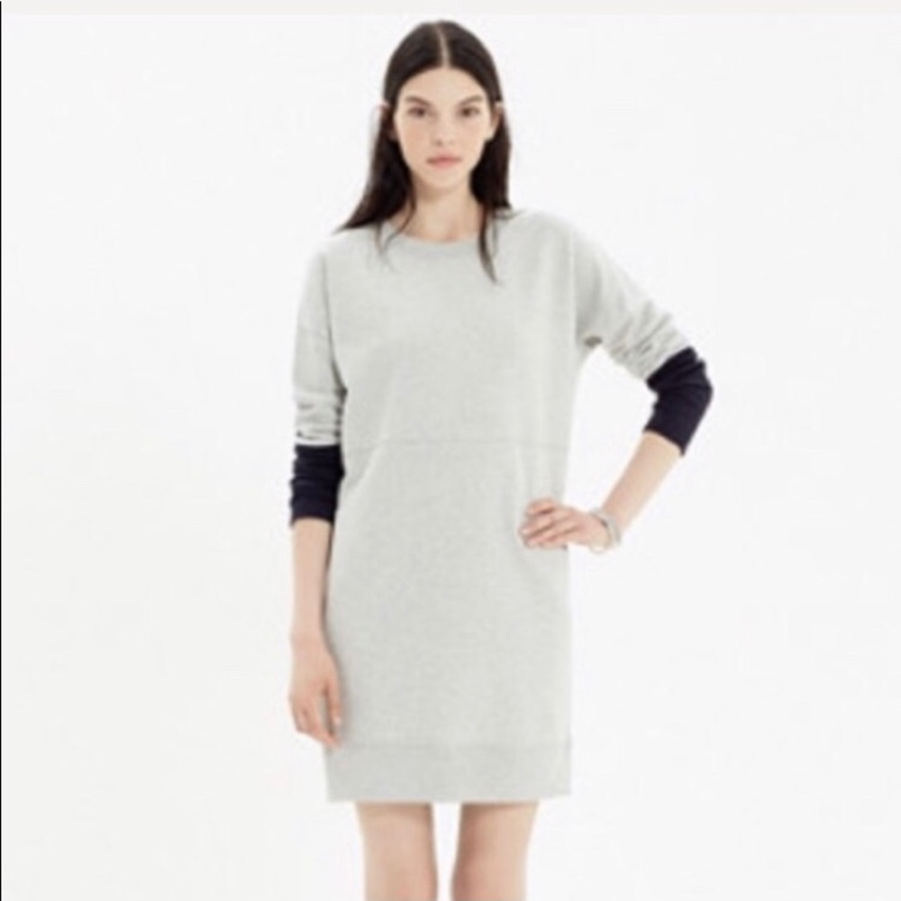 Madewell Sweatshirt Dress Navy/Grey